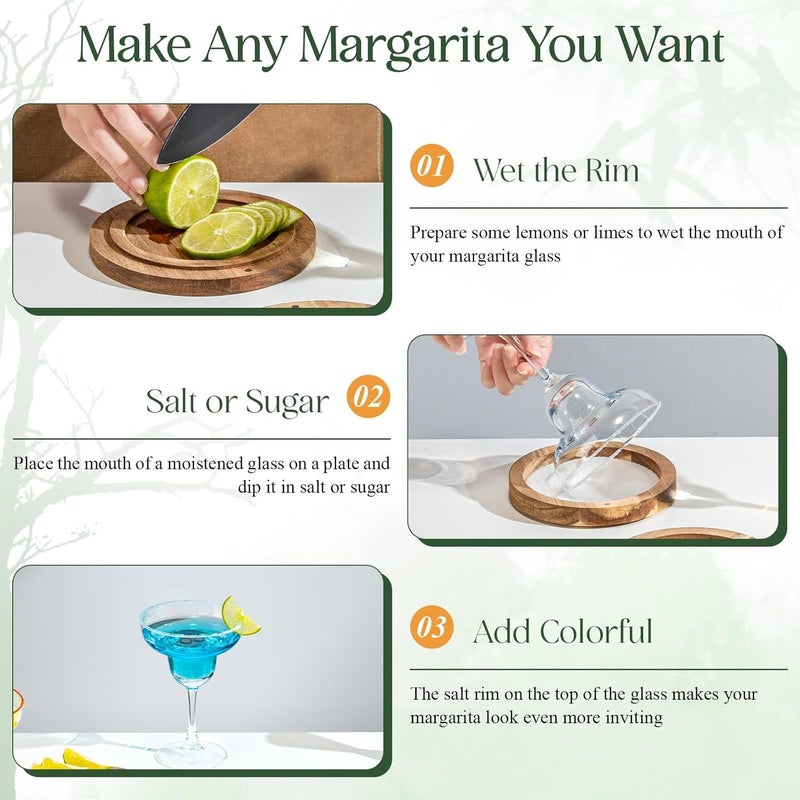 USEEKRIL 1 Pack 3-Tier Acacia Wooden Margarita Salt Rimmer Set,Salt&Sugar Rimmer for Cocktails Drinks,Cocktail Glass Rimmer Tools with Magnetic Swivel Lid for Bartenders,Home Bar,Parties - Image 3